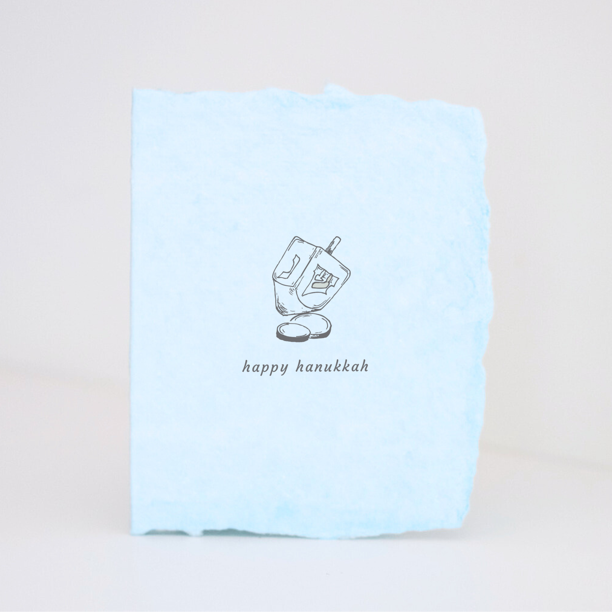 "Happy Hanukkah" Dreidel Holiday Greeting Card. Blank Inside.
