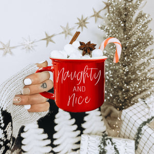 Christmas Mugs Red Naughty Nice