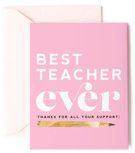 Best Teacher, Teacher Appreciation Thank You Greeting Card