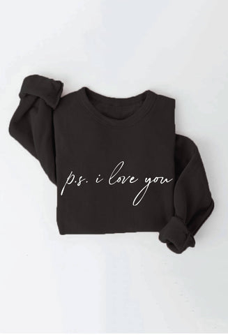 P.S. I Love You Graphic Sweatshirt Black
