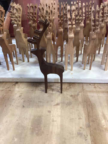 Reindeer Statue Walnut 7.5"