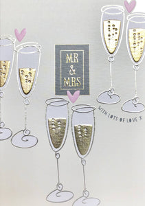 Foiled Greeting Cards Wedding Mr & Mrs