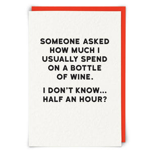 Bottle of Wine Greeting Card