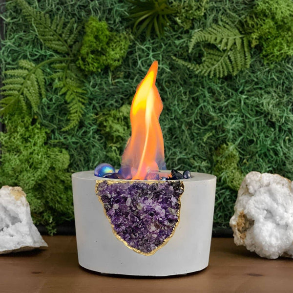 Geode Amethyst Crystal Fire Bowl