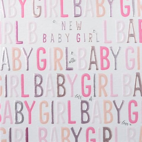 Foiled Greeting Cards New Baby Girl