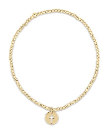 Classic Gold 2mm Bead Bracelet with Charm