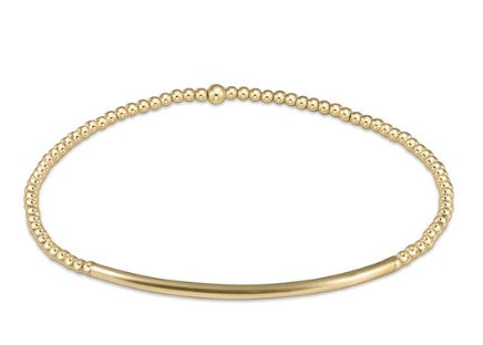Classic Gold 2mm Bead Bracelet with Charm