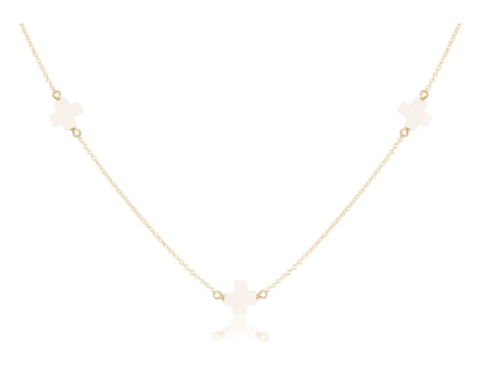 17" Choker Simplicity Chain Gold Signature Cross Off-White