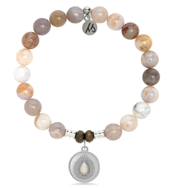 Stone Bracelet with You're One of a Kind Sterling Silver Charm