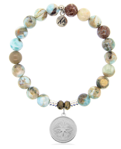 Stone Bracelet with Guidance Sterling Silver Charm
