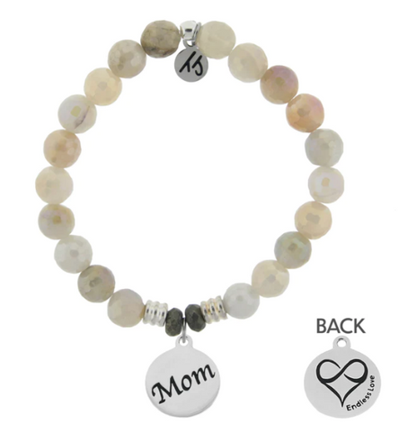 Endless Love Stone Bracelet with Mom Sterling Silver Charm