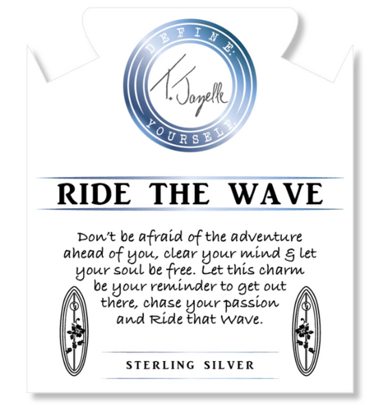 Stone Bracelet with Ride the Wave Sterling Silver Charm