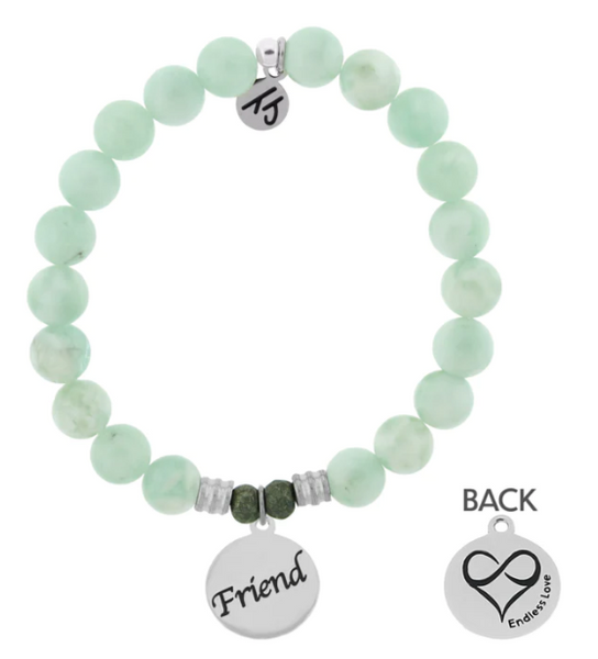 Endless Love Stone Bracelet with Friend Sterling Silver Charm