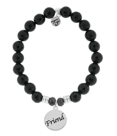 Endless Love Stone Bracelet with Friend Sterling Silver Charm
