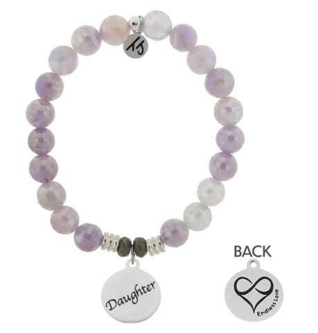 Endless Love Stone Bracelet with Daughter Sterling Silver Charm