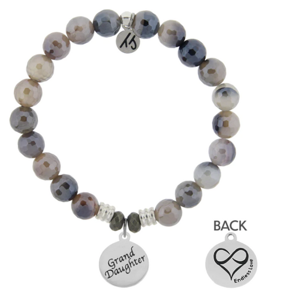 Endless Love Stone Bracelet with Granddaughter Sterling Silver Charm