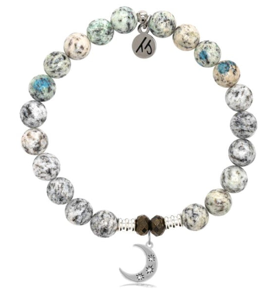 Stone Bracelet with Friendship Stars Sterling Silver Charm