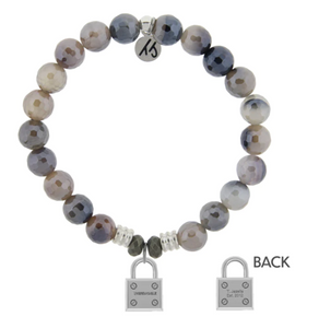 Stone Bracelet with Unbreakable Sterling Silver Charm