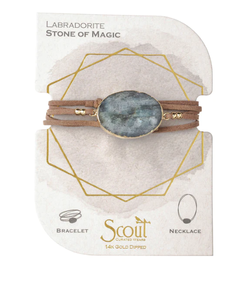Suede/Stone Wrap Necklace/Bracelet