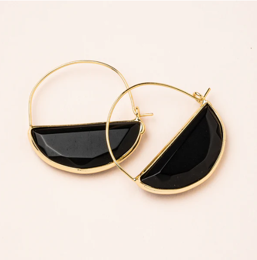 Stone Prism Hoop Earrings