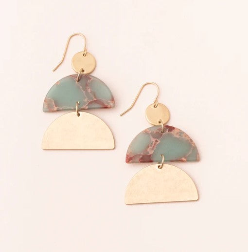 Stone Half Moon Earrings