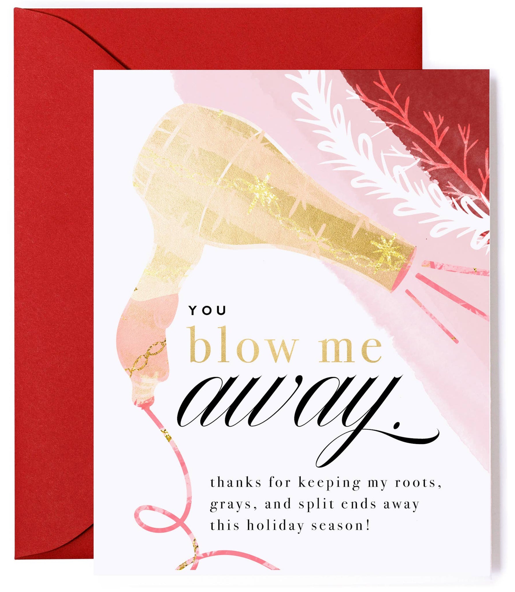 Blow Me Away - Holiday Greeting Card for Hairdressers