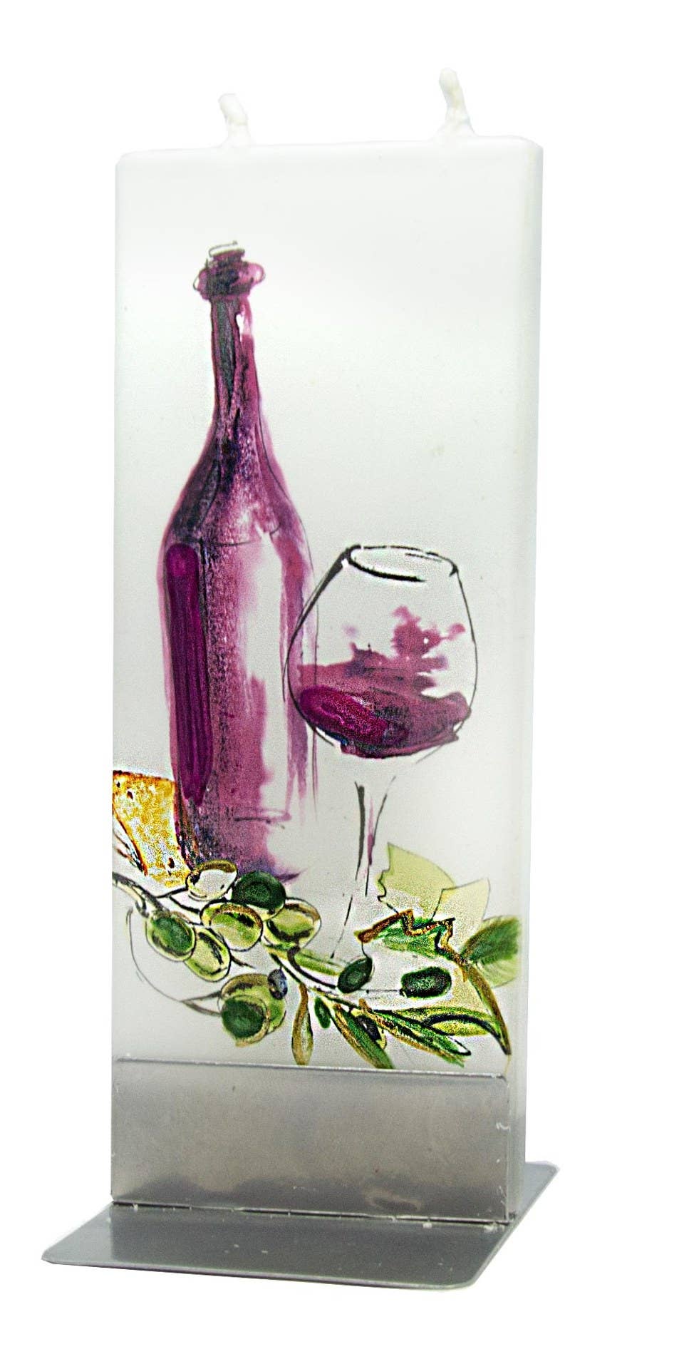 Flat Handmade Candle-Wine with Olives