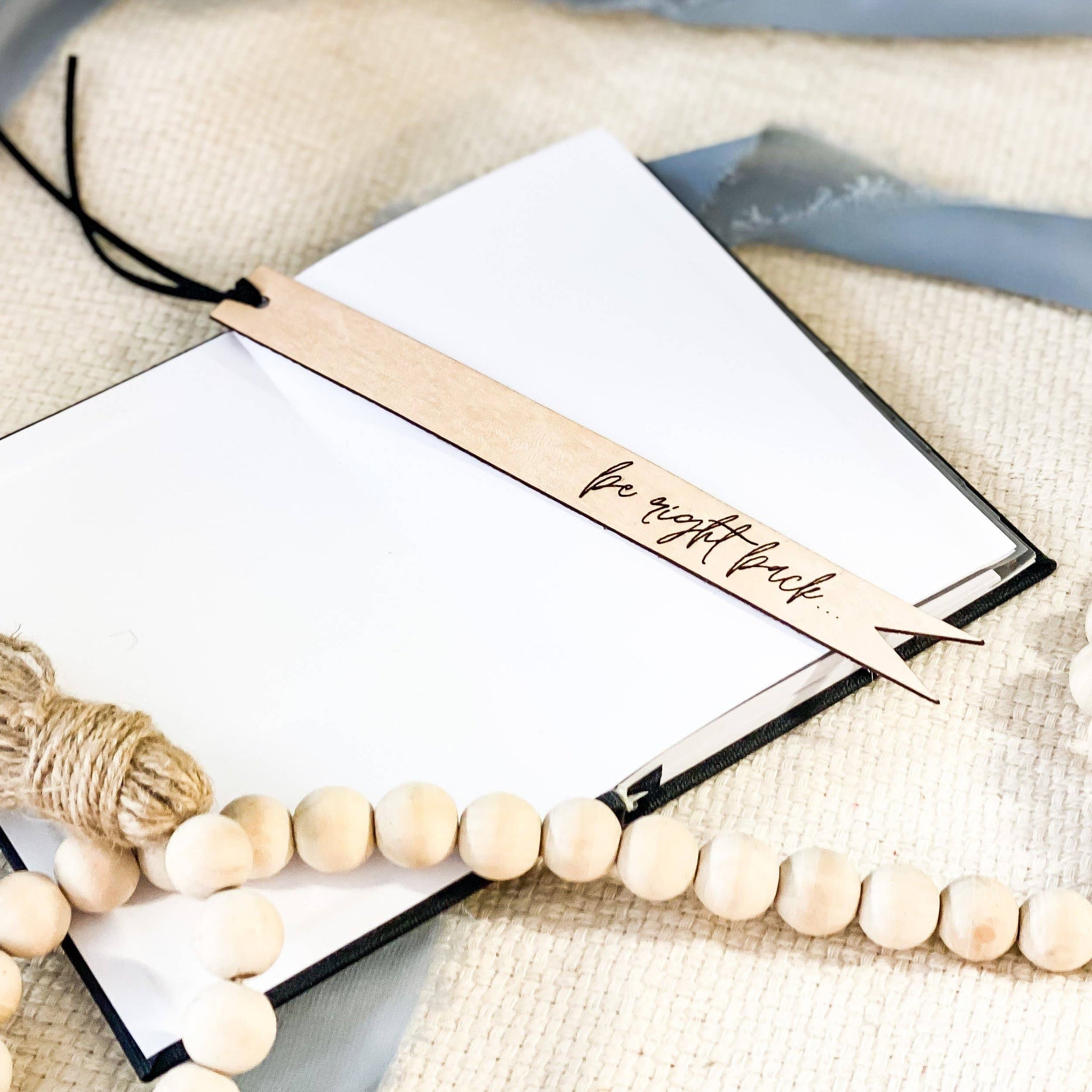 Be Right Back Natural Leather Bookmark
