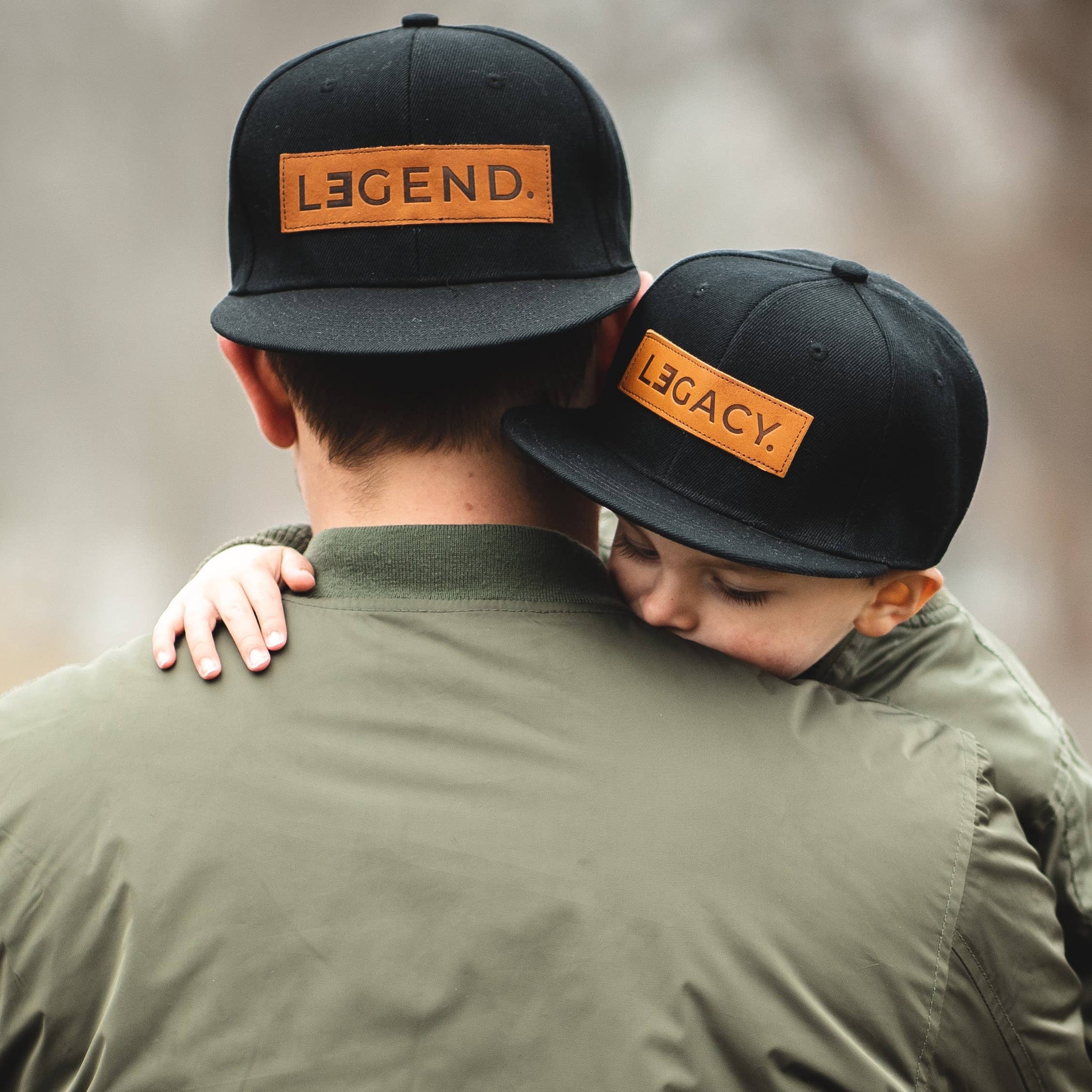 Daddy and Me, Legend and Legacy Genuine Leather Patch Hats
