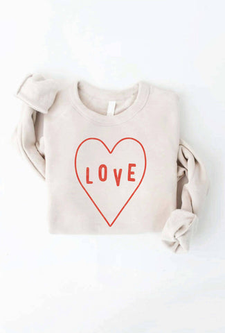 Love Graphic Sweatshirt Heather Dust