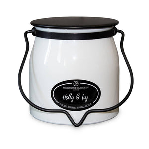 Butter Jar 16 oz: Holly & Ivy