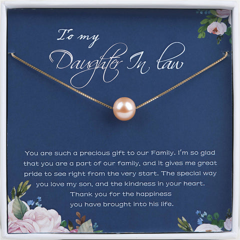 To my Daughter In Law Pearl Necklace Wedding Gift Jewelry