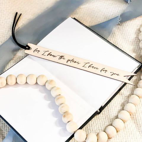 For I Know the Plans I Have for You Natural Leather Bookmark