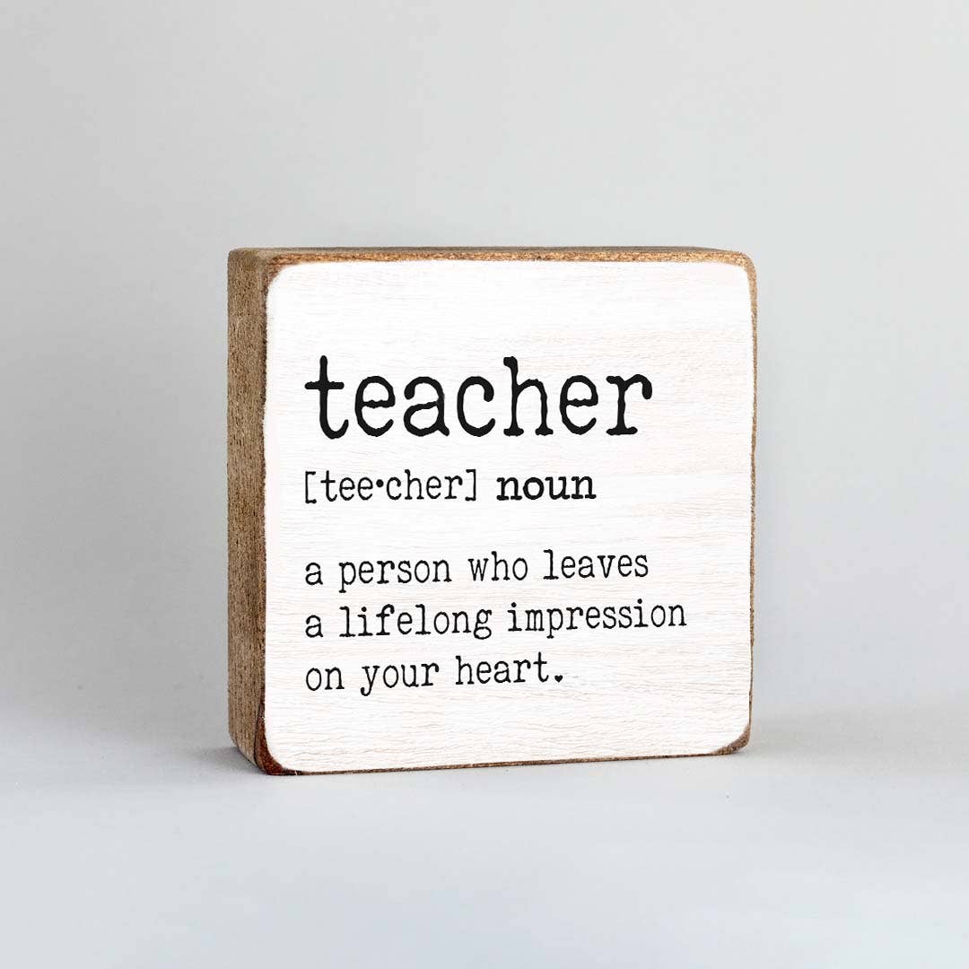 Rustic Marlin - Teacher Definition Decorative Wooden Block