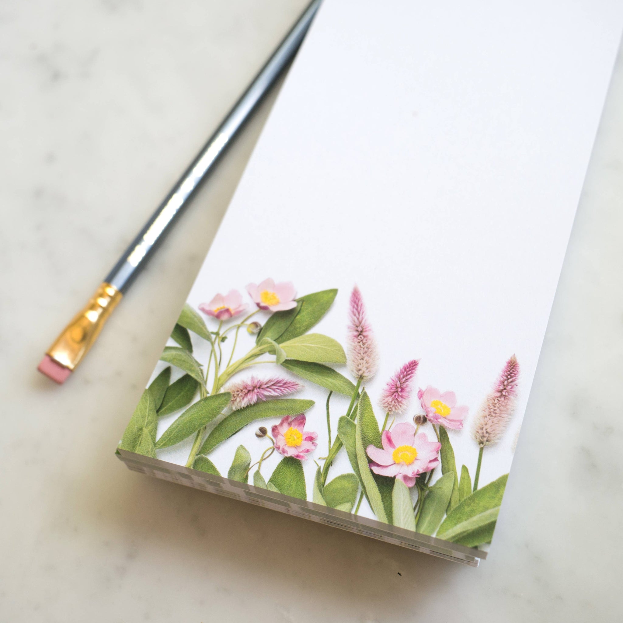 Notepad, Pink Anemone Flowers