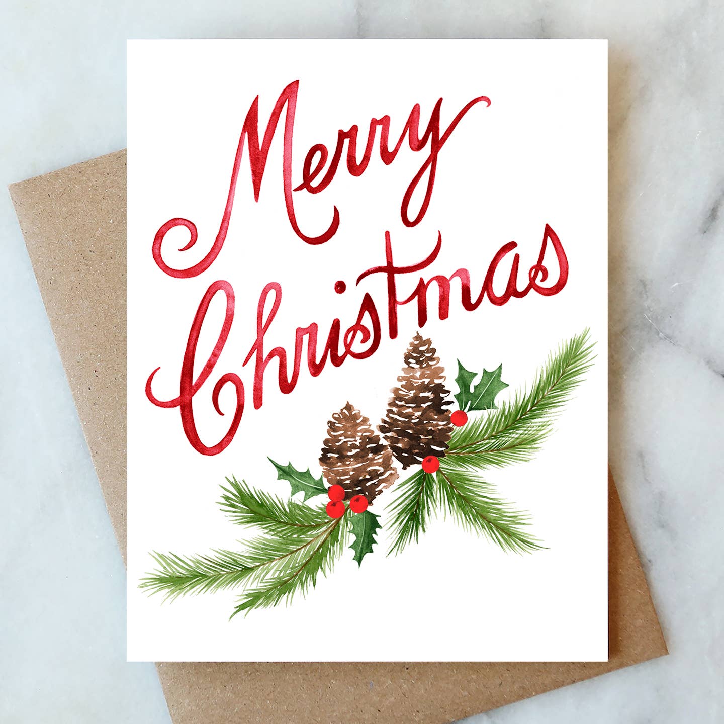 Pinecones Merry Christmas Greeting Card