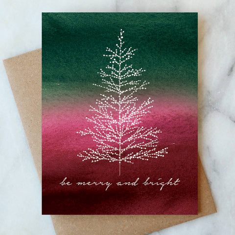 White Lights Tree Greeting Card