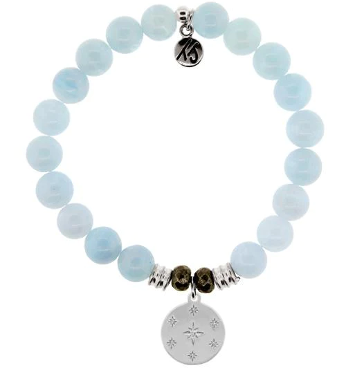 Stone Bracelet with Prayer Sterling Silver Charm